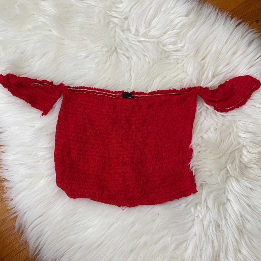 Ribbed Red Crop Top